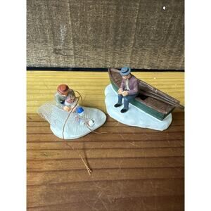 Lemax Carole Towne Mending Nets 2 Pc Christmas Village Accessory